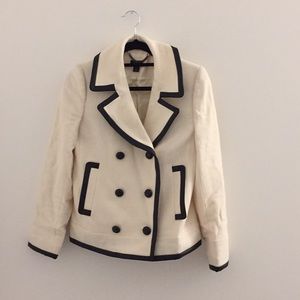 Beautiful jcrew white/black pea coat